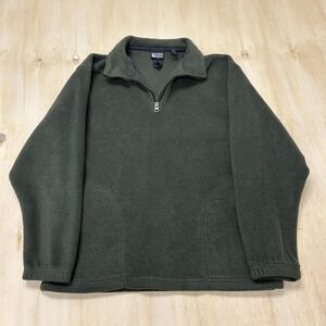 Vintage Outdoor Urban Terrain Sweatshirt Mens Med Green Fleece 1/4 Zip Pullover